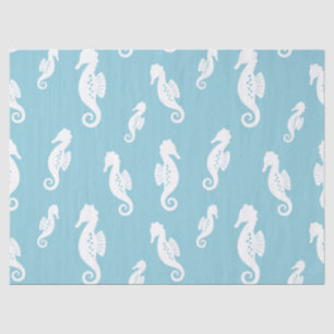 Minimalist Seahorse Ocean Seamless Pattern (2) Tissue Paper
