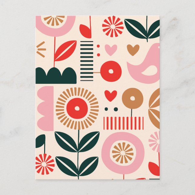 Minimalist seamless geometric  holiday postcard (Front)