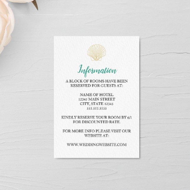 Minimalist Seashell Wedding Enclosure Card (Creator Uploaded)