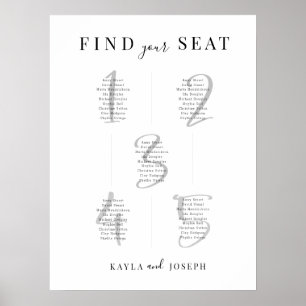 Minimalist Seating Chart Table 5 Sign Board