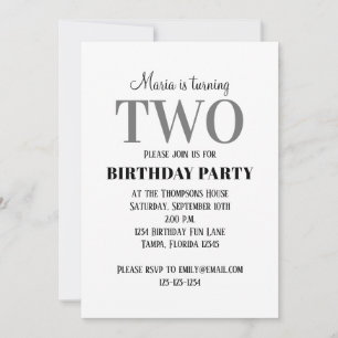 Minimalist Second Birthday Gender Neutral Template