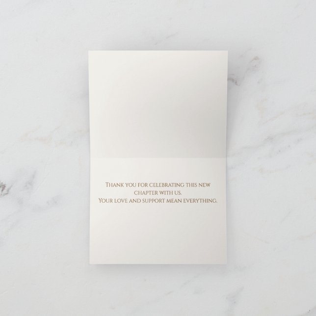Minimalist Second Wedding Thank You Card (Inside)