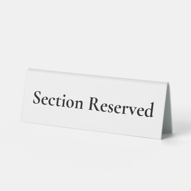 Minimalist Section Reserved White (Front)