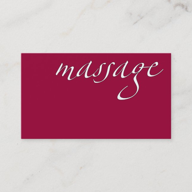Minimalist Serene Wellness Massage Professional Business Card (Front)