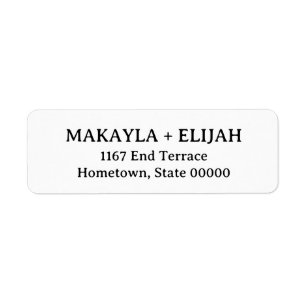 Minimalist Serif Name & 2-Line Return Address Return Address Label