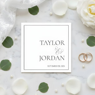 Minimalist Serif Typography Script Wedding Custom Napkin