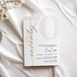 Minimalist Seventy 70th Birthday Party Invitation