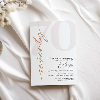 Minimalist Seventy 70th Birthday Party Invitation