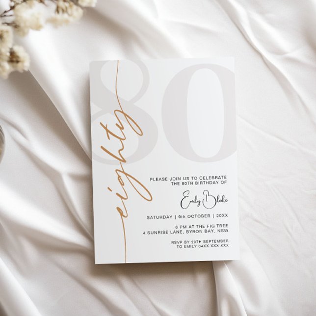 Minimalist Seventy 80th Birthday Party Invitation (Creator Uploaded)