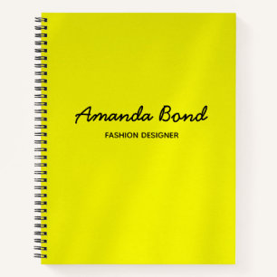 Minimalist shadow yellow custom notebook