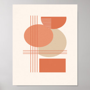 Minimalist Shapes on Soft Cream Background Poster