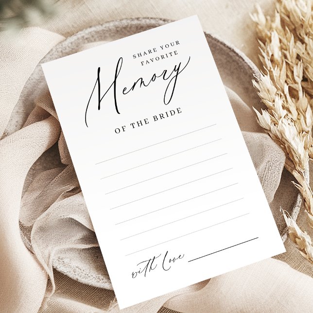 Minimalist share a memory bridal shower game (Minimalist share a memory bridal shower game)