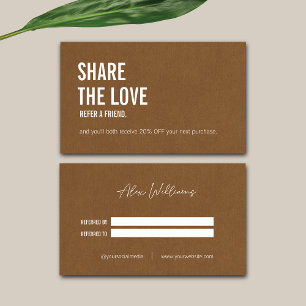 Minimalist Share The Love Referral Card
