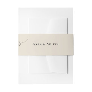 Minimalist She Said Yes Wedding Belly Band Invitation Belly Band