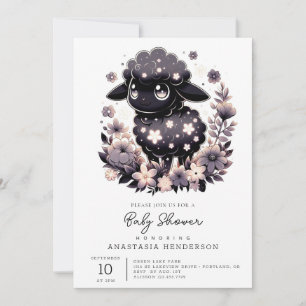 Minimalist Sheep Baby Shower Invitation