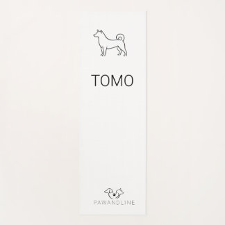 Minimalist Shiba Inu Customisable | Paw Line Zen Yoga Mat