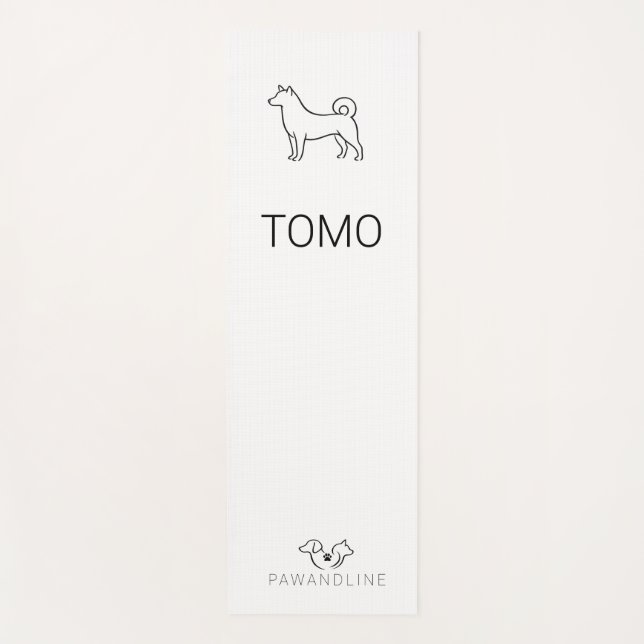 Minimalist Shiba Inu Customisable  | Paw Line Zen  Yoga Mat (Front)