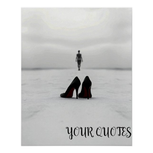 Minimalist Shoes and Distant Figure Poster (Front)