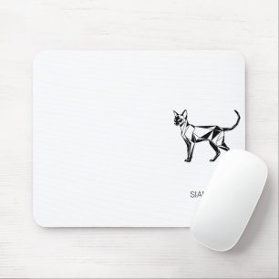 Minimalist Siamese Cat Geometric Mouse Pad