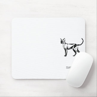 Minimalist Siamese Cat Geometric Mouse Pad