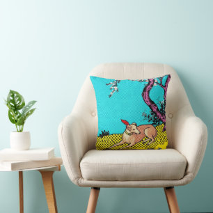 Minimalist Sighthound Silhouette Dog Graphic Cushion