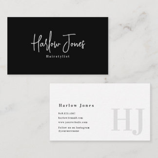 Minimalist Signature Black and White Business Card