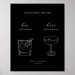 Minimalist Signature Drinks Poster