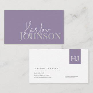 Minimalist Signature Dusty Plum Elegant Business Card