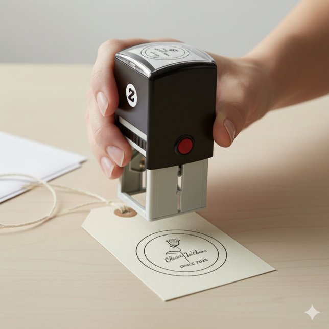 Minimalist Signature Line Art Brand Logo Self-inking Stamp (Creator Uploaded)