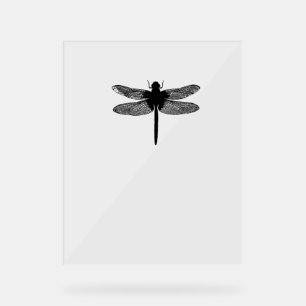 Minimalist Silhouette Insect Dragonfly Dragon Fly  Acrylic Sign