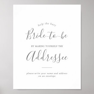 Minimalist Silver Address an Envelope Sign