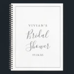 Minimalist Silver Bridal Shower Gift List Notebook<br><div class="desc">This minimalist silver bridal shower gift list notebook is perfect for a simple wedding shower. The modern romantic design features classic silver grey and white typography paired with a rustic yet elegant calligraphy with vintage hand lettered style. Customisable in any colour. Keep the design simple and elegant, as is, or...</div>