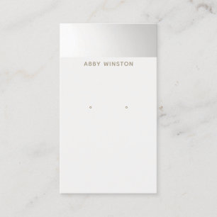 Minimalist Silver Earring Display Holder Business Card