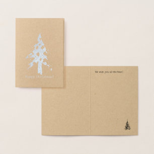 Minimalist silver foil Christmas Card