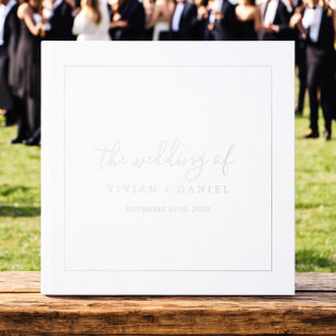 Minimalist Silver Foil Wedding Guest Book