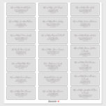 Minimalist Silver Grey Wedding Guest Address Label<br><div class="desc">These minimalist silver grey wedding guest address labels are perfect for a simple wedding. The modern romantic design features classic dark grey calligraphy on a light silver grey background. Customise each label with the name and address of your guests. 21 labels per sheet. Add each sheet that you need to...</div>
