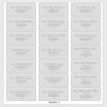 Minimalist Silver Grey Wedding Guest Address Label<br><div class="desc">These minimalist silver grey wedding guest address labels are perfect for a simple wedding. The modern romantic design features classic dark grey calligraphy on a light silver grey background. Customise each label with the name and address of your guests. 21 labels per sheet. Add each sheet that you need to...</div>