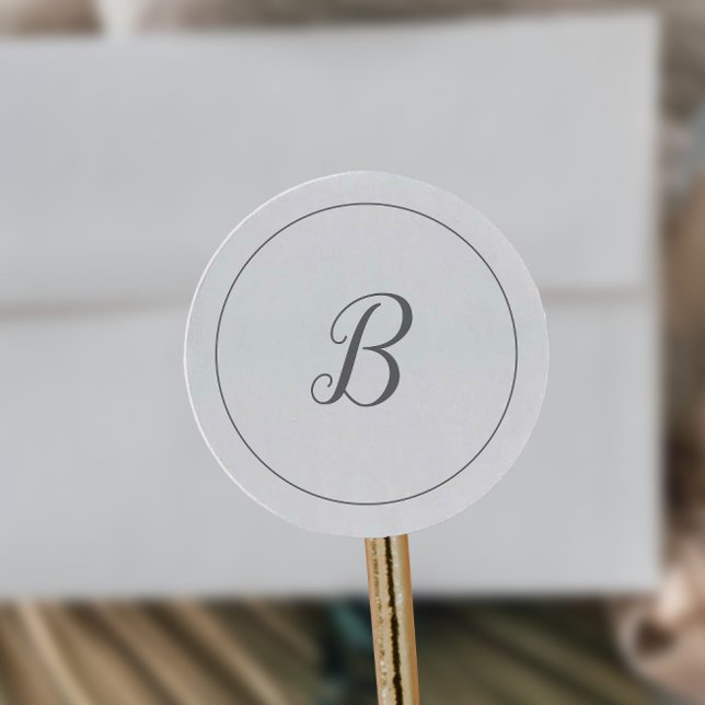 Minimalist Silver Monogram Wedding Envelope Seals (Creator Uploaded)