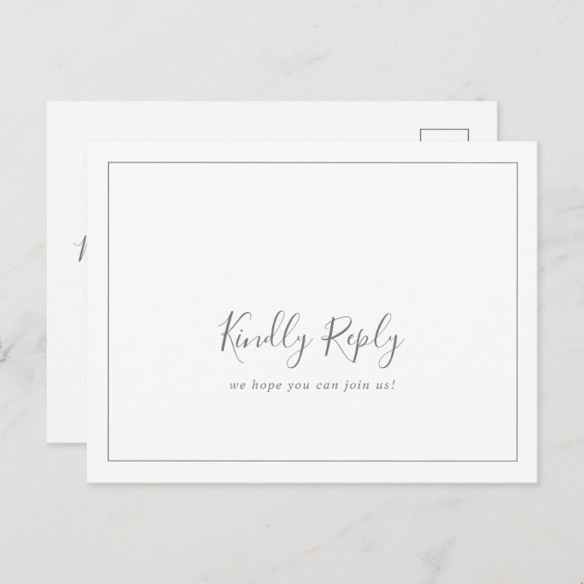 Minimalist Silver Song Request RSVP Postcard (Front/Back)