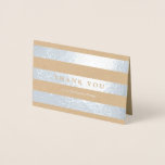 Minimalist Silver Stripes Thank You Foil Card<br><div class="desc">Mini thank you notecard printed with silver stripes on kraft paper,  with your company name on the cover. Add your thank you note by hand inside,  and your company name and address or additional contact info on the back. A professional and elegant thank you card for your business.</div>