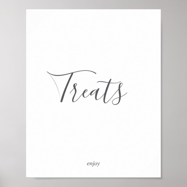 Minimalist Silver Treats Sign (Front)