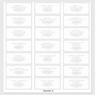 Minimalist Silver Typography Guest Address Labels