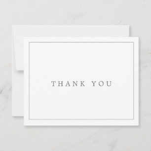 Minimalist Silver Typography Thank You Card