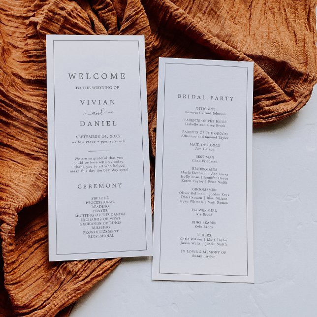 Minimalist Silver Typography Wedding Program (Creator Uploaded)