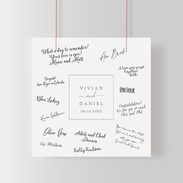 Minimalist Silver Wedding Guest Signing Poster (Creator Uploaded)