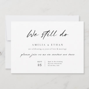 Minimalist simple 25th wedding anniversary invitation