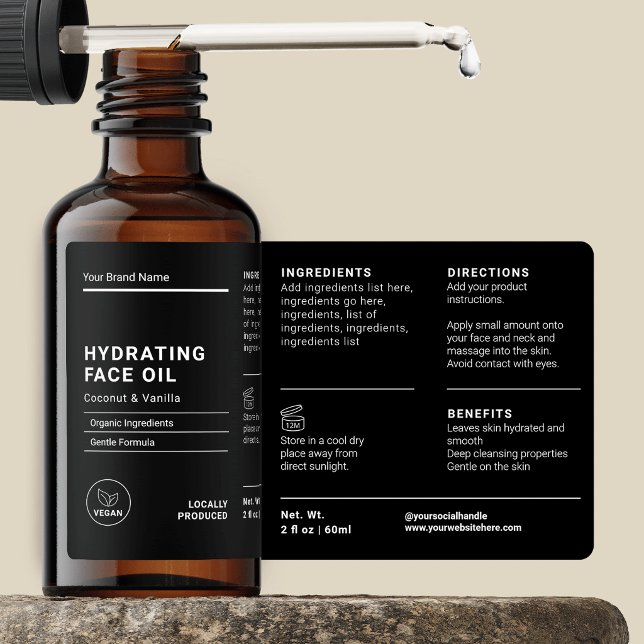 Minimalist Simple 2 OZ Dropper Bottle Wrapper (Creator Uploaded)
