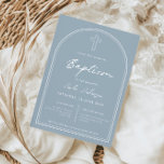 Minimalist simple arch blue baptism invitation<br><div class="desc">Inivite your guest to your event with this minimalist and simple baptism invitation card,  features simple arch and cross on blue background. For more advanced customisation of this design,  e.g. changing layout,  font or text size please click the "CUSTOMIZE" button above. Please contact me for any questions!</div>