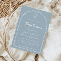 Minimalist simple arch blue baptism