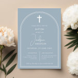 Minimalist simple arch blue baptism invitation<br><div class="desc">Inivite your guest to your event with this minimalist and simple baptism invitation card,  features simple arch and cross on blue background. For more advanced customisation of this design,  e.g. changing layout,  font or text size please click the "CUSTOMIZE" button above. Please contact me for any questions!</div>